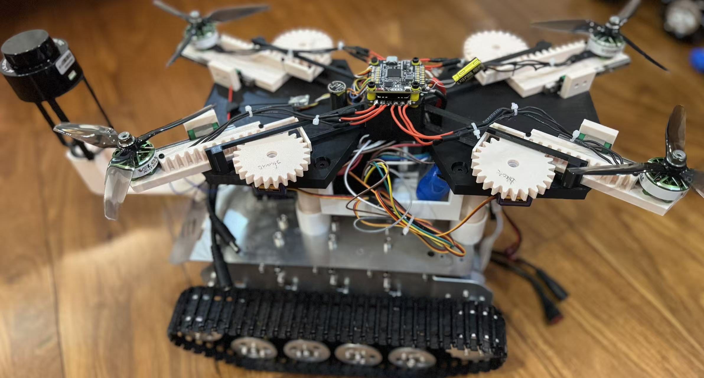 Voice-Controlled Ground-Aerial Robot demo